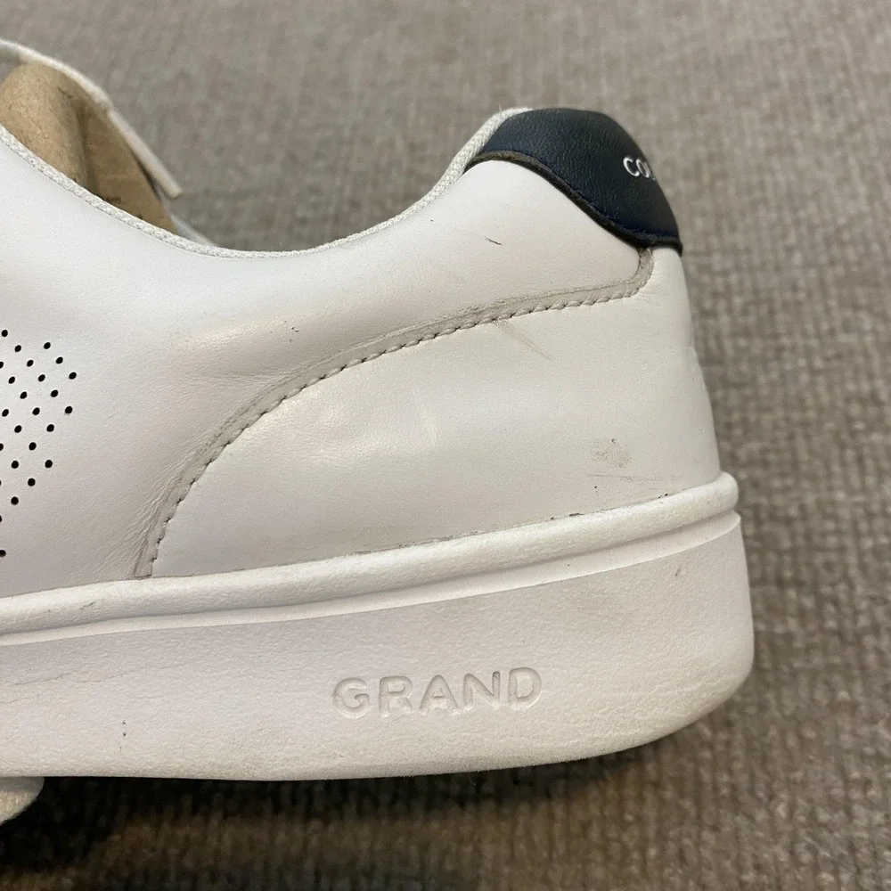 Cole Haan Grand Shoes Mens Size 11 White Leather Casual Comfort Sneakers C33987